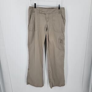 The North Face Pants Womens 6 Tan Cotton Lightweight Hiking Adjustable Roll Tab